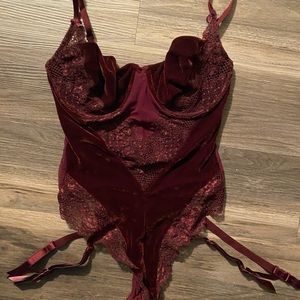 High cut lace body suit